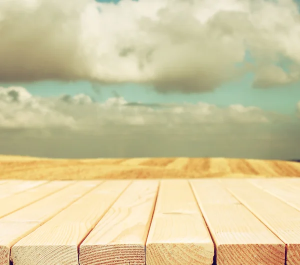 Boards with cloudscape — Stock Photo, Image