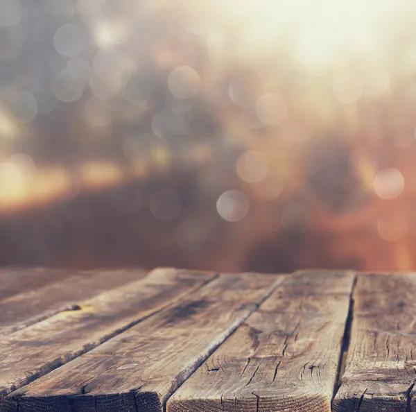 Board and  bokeh lights — Stock Photo, Image