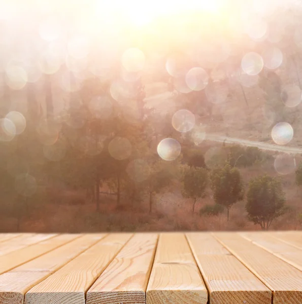 Table and summer landscape — Stock Photo, Image