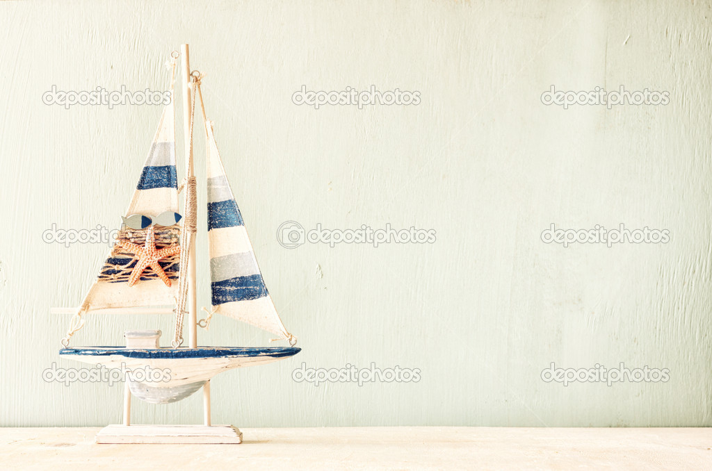 Wooden ship toy model