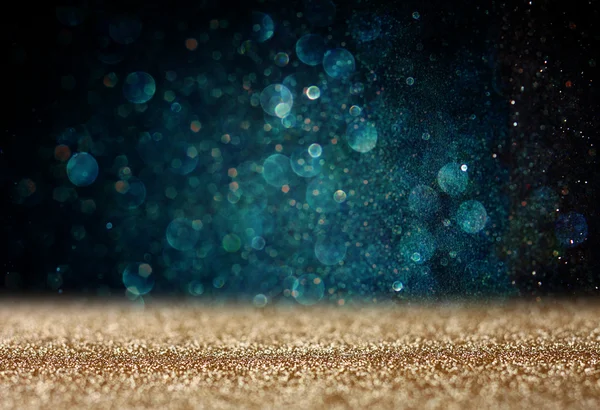 Glitter vintage ışıklar arka plan. ışık altın ve mavi. defocused.