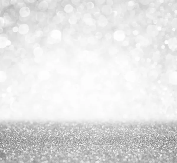 Silver and white bokeh lights — Stock Photo, Image
