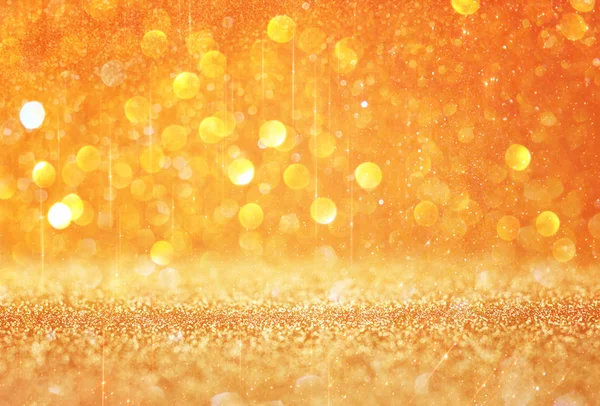 Gold and warm abstract bokeh lights — Stock Photo, Image