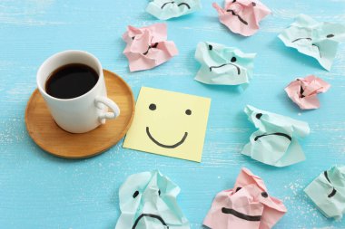 Pozitif düşünme ve tatmin seviyesinin kavramsal görüntüsü