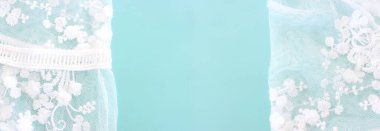 Arka plan beyaz hassas dantel kumaş