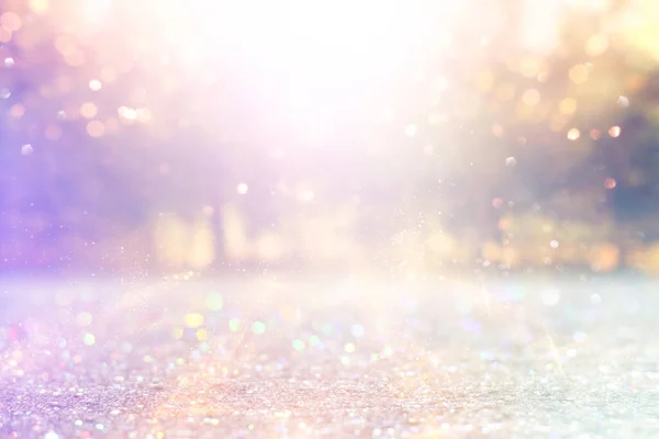 Блискучий Вінтажний Фон Вогнів Фіолетовий Срібний Золотий Дефокусований — стокове фото