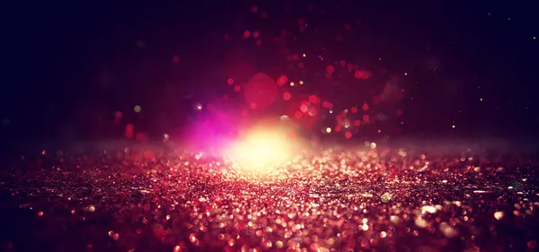 Background Abstract Gold Pink Purple Black Glitter Lights Defocused — Stock Photo, Image