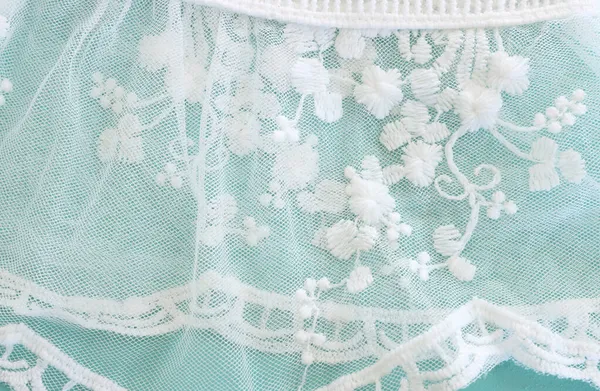 Background White Delicate Lace Fabric — Stock Photo, Image