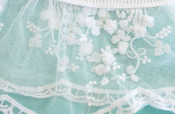 Fond Tissu Dentelle Délicate Blanche — Photo