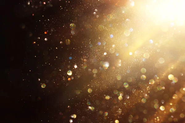 Bakgrund Abstrakt Guld Och Svart Glitter Ljus Defocused — Stockfoto