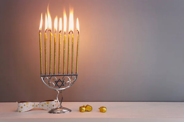 Religion Bild Des Jüdischen Feiertags Chanukka Hintergrund Der Menora Traditionelle — Stockfoto
