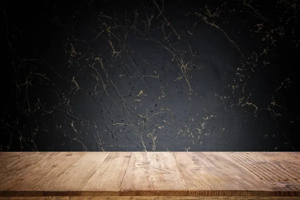 Altının Önündeki Boş Masa Siyah Mermer Desenli Arka Plan Ürün — Stok fotoğraf