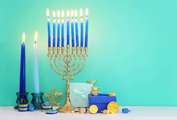 Religión Imagen Vacaciones Judías Hanukkah Fondo —  Fotos de Stock