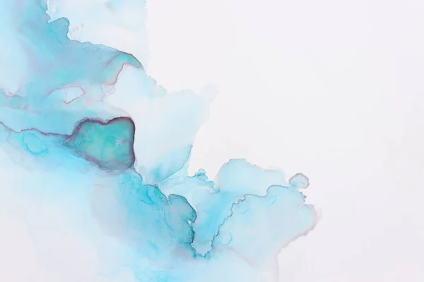 Fotografia Arte Pintura Fluida Abstrata Com Tinta Álcool Cor Azul — Fotografia de Stock