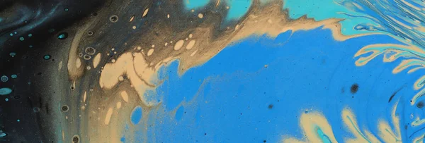 Художественная Фотография Абстрактного Мраморного Фона Синим Золотым Бирюзовым Черным Творческими — стоковое фото