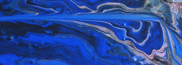 具有深蓝色创作色彩的抽象大理石效果背景的艺术摄影 漂亮的油漆 — 图库照片