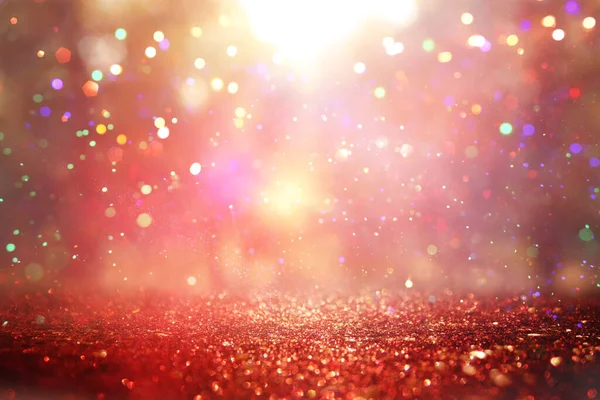 Blurred Abstract Photo Light Burst Trees Glitter Golden Bokeh Lights — Stock Photo, Image