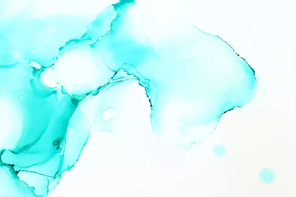 Fotografia Arte Pintura Fluida Abstrata Com Tinta Álcool Azul Turquesa — Fotografia de Stock