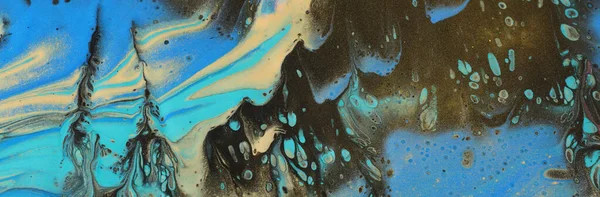 Художня Фотографія Абстрактного Мармурового Фону Синіми Золотими Бірюзовими Чорними Творчими — стокове фото