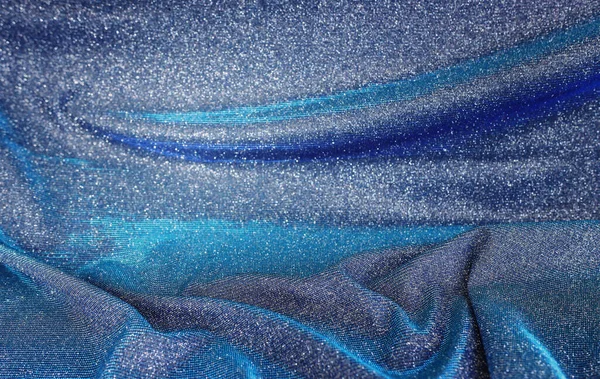 Sfondo Bellissimo Tessuto Glitter Blu Scuro — Foto Stock