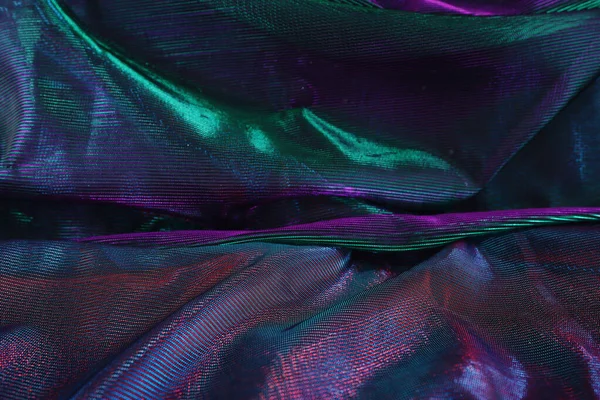 Background Beautiful Dark Purple Green Silk Fabric — Stock Photo, Image