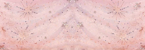 Sfondo Bellissimo Tessuto Paillettes Dorate Rosa — Foto Stock