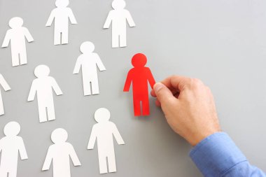 İnsan figürleri, insan kaynakları ve yönetim kavramının iş konsepti