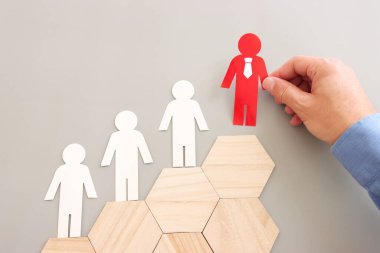 business concept image of people figures, human resources and management concept