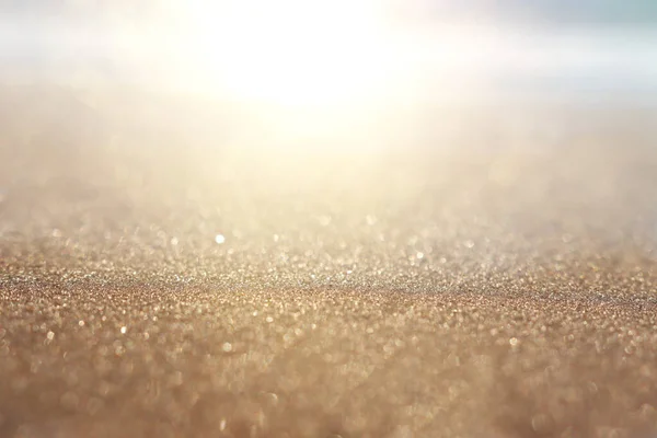 Tło Niewyraźne Plaża Morze Fale Bokeh Świateł — Zdjęcie stockowe