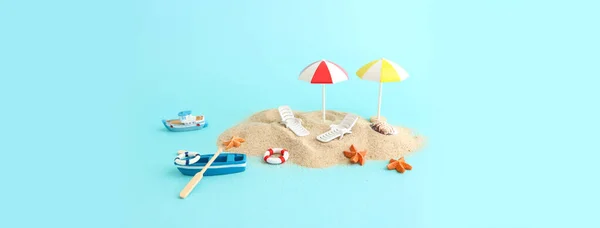 Holidays Image Tropical Sea Beach Chairs Umbrellas Summer Travel Vacation — Stock Photo, Image