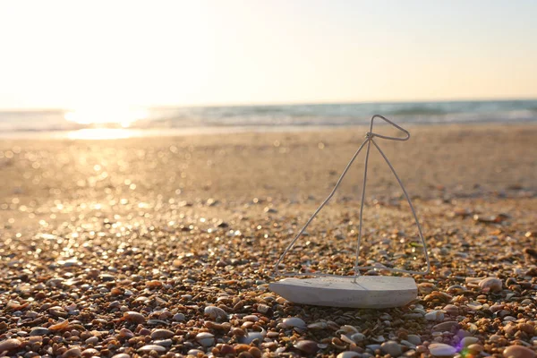 Small Wooden Boat Beach Summer — Stock Photo, Image