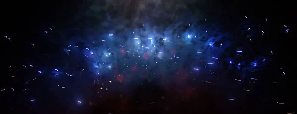 Background Abstract Black Blue Glitter Lights Fireworks Defocused — ストック写真