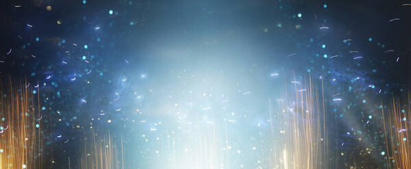 На заднем плане светящиеся огни. серебристый, синий и черный. de focused