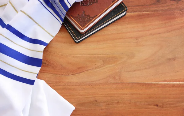 Religie Beeld Van Wit Gebed Talit Rosh Hashanah Joodse Nieuwjaarsvakantie — Stockfoto