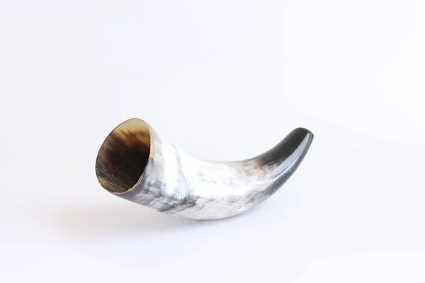 Shofar Kürt Elszigetelt Fehér Rosh Hashanah Zsidó Ünnep Koncepció Hagyományos — Stock Fotó