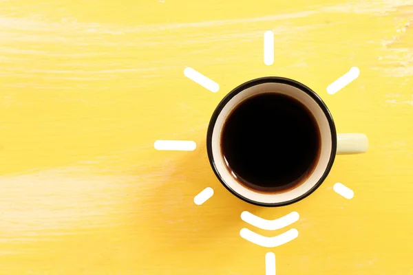 Coffee Cup Lightbulb Concept Inspiration Innovation Metaphor —  Fotos de Stock