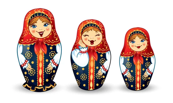 Russian Dolls Matrioshka — Stock Vector