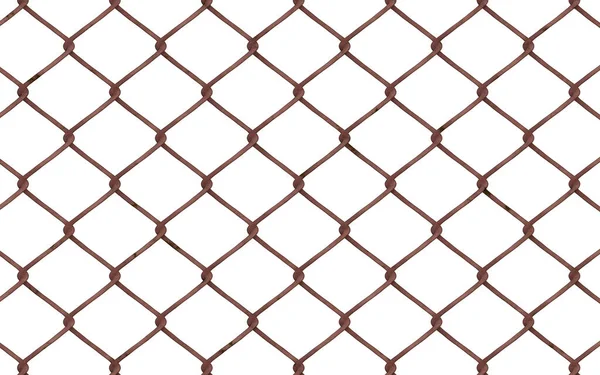 Chain Link Fence White Background — Stock Photo, Image