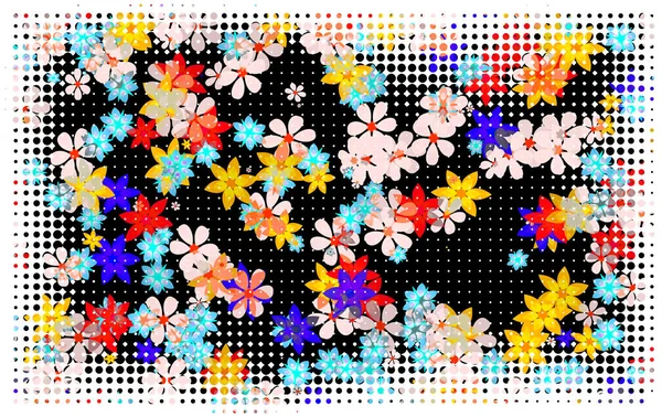 Flores Colores Con Efecto Raster —  Fotos de Stock