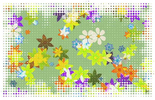 Flores Coloridas Com Efeito Raster — Fotografia de Stock