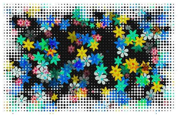 Colored Flowers Raster Effect — 图库照片