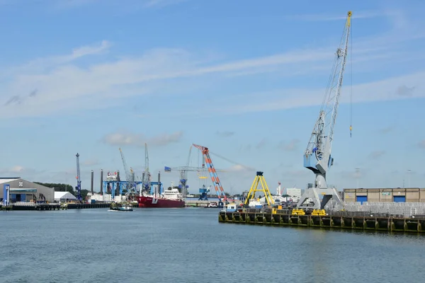 Rotterdam Gemileriyle Liman — Stok fotoğraf