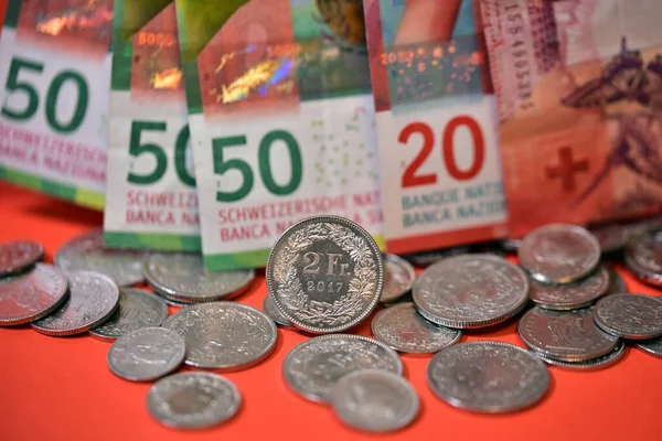 Monedas Dinero Suiza Zwitserland — Foto de Stock