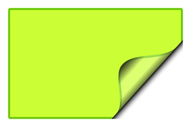 Kenar köşeli etiket kağıdı notu