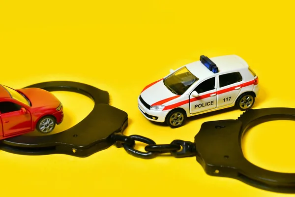 Swiss Police Toy Car Handcuffs — Foto de Stock