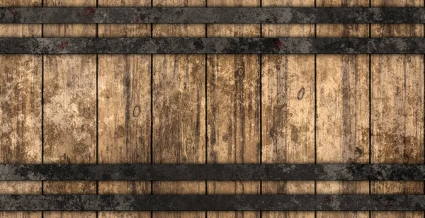 Wooden Barrel Metal Stripes — Stock Photo, Image