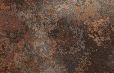 Çizik ve çatlaklarla paslı metal doku.
