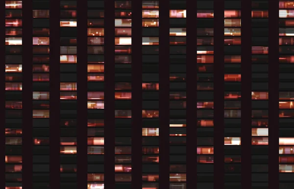 Stadsgebouwen Ramen Nachts — Stockfoto