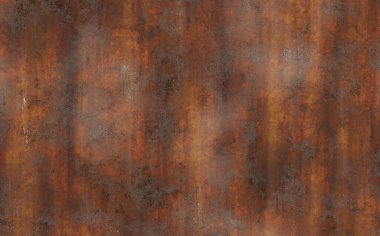 Çizik ve çatlaklarla paslı metal doku.