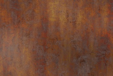 Çizik ve çatlaklarla paslı metal doku.